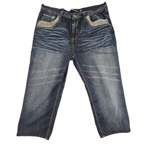 District 81 Clothing Jeans Men's Size 44x26 Flap Pocket Embroidery Hip Hop